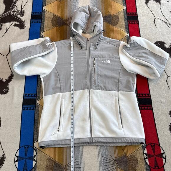 The North Face White Denali Fleece Hooded Full Zip Jacket Women's Size XL - Picture 11 of 12